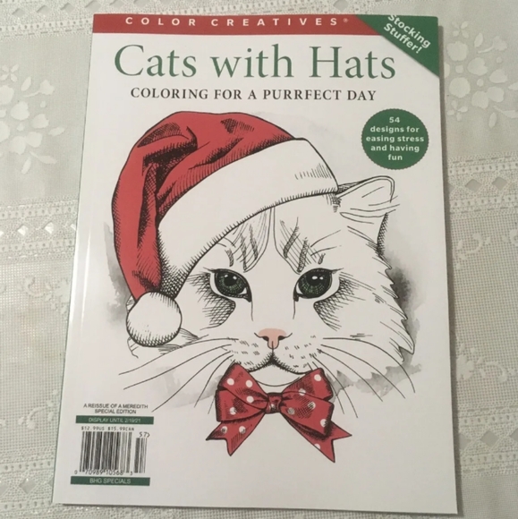 🆕 Cats with Hats Color Creatives Coloring Book for a Perfect Day 2022, New - Picture 2 of 6